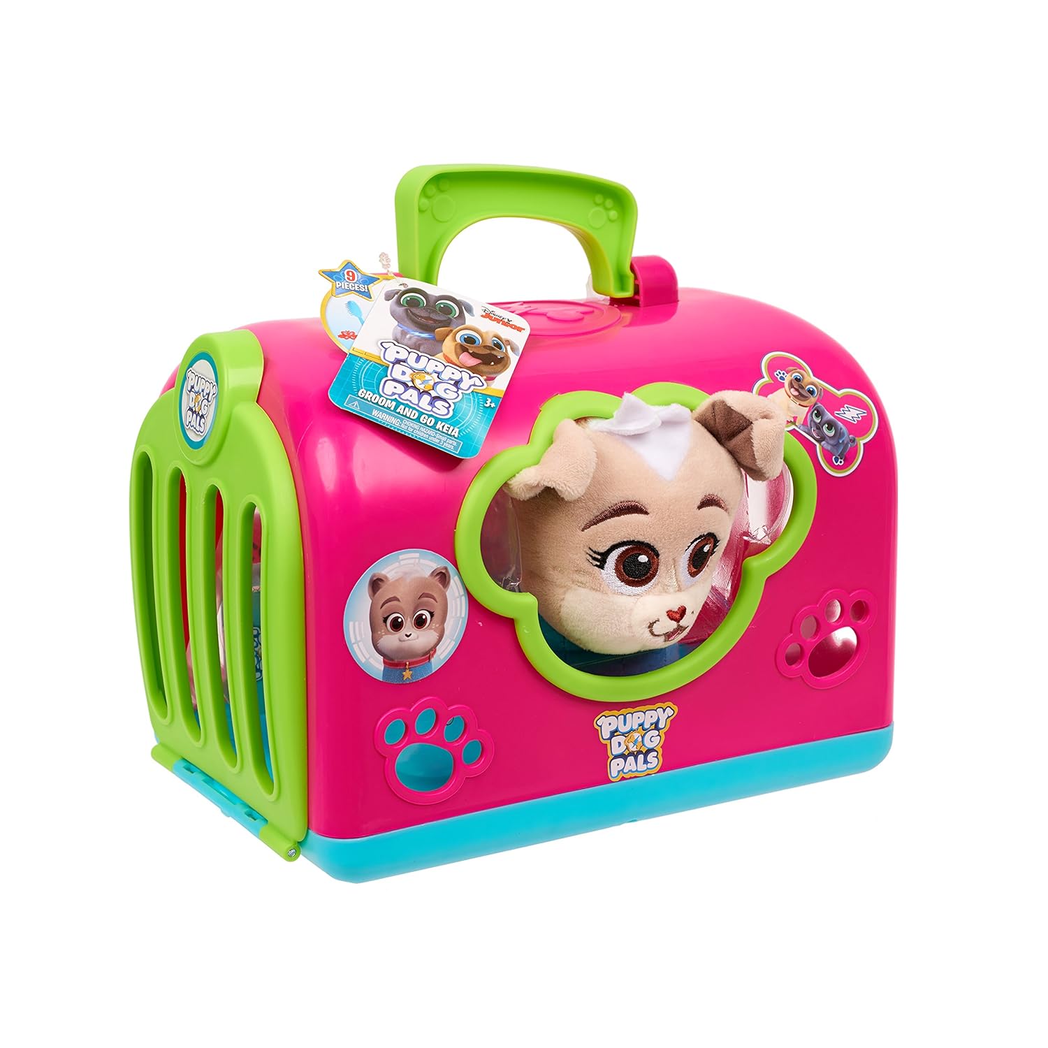 Puppy Dog Pals Keia Groom & Go Pet Carrier Toy, Pink/Green/Blue eBay