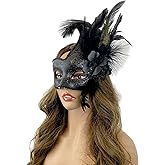 Storm Buy] Women Lady Girls Costume Venetian mask Feather Masquerade Mask Halloween Mardi Gras Cosplay Party Masque For Adult