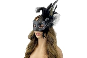 STORM BUY] Women Lady Girls Costume Venetian mask Feather Masquerade Mask Halloween Mardi Gras Cosplay Party Masque