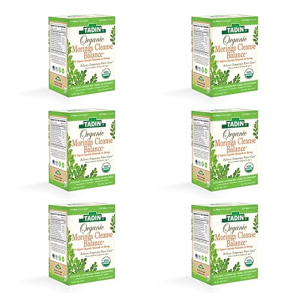 TADIN ORGANIC MORINGA TEA – HERBAL CLEANSE BALANCE, CAFFEINE FREE WELLNESS TEA – 20 BAGS PER BOX
