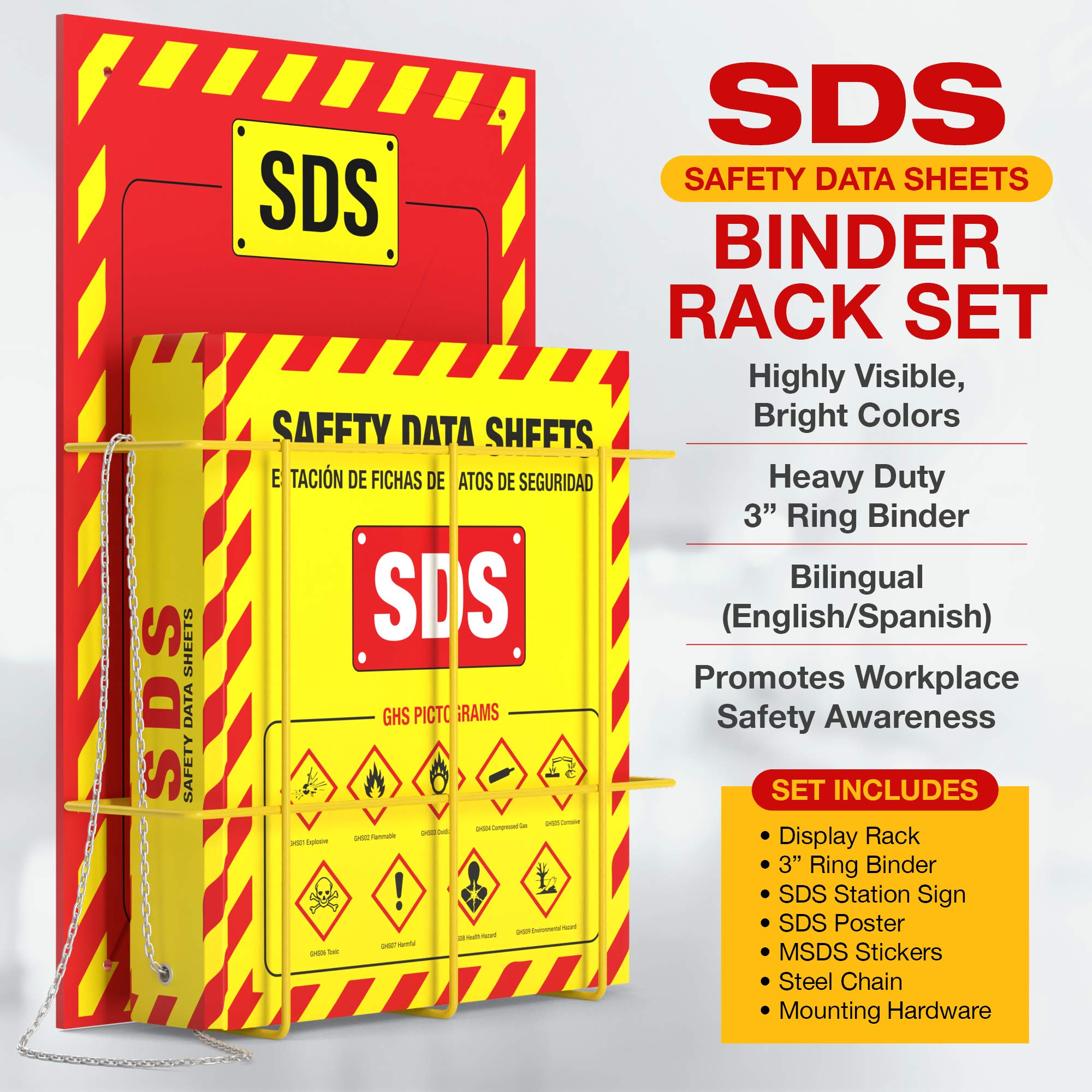 Mua MSDS Wall Station with 3” SDS Binder & Wire Rack, OSHA/GHS Safety ...