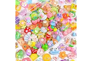 GLITZEST 100Pcs Mixed Colors Slime Charms Assorted Cute Jelly Embellishments, Random Bulk Flatback Resin Ornament Bear Kawaii Slime Accessories for Phone Junk Case,Hairpins, Scrapbooking Crafting & DIY Decor