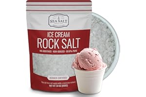 SEA SALT SUPERSTORE Rock Salt for Ice Cream Making, Universally Compatible Coarse and Non-Iodized Salt for All Ice Cream Maker, 30 oz Bag