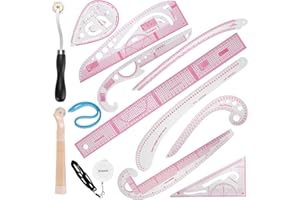 EXTCCT 13PCS Styling Sewing French Curve Ruler Set, Dress Makers Rulers Clear Sewing Tailors Pattern Making Ruler for Fashion Design and Guides