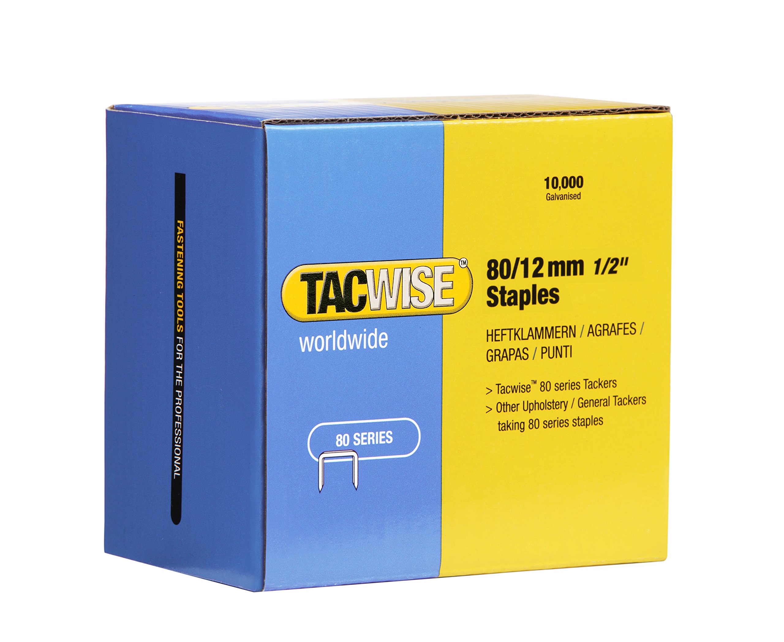 Tacwise 0384 Type 80 / 12 mm Galvanised Upholstery Staples, Pack of 10,000
