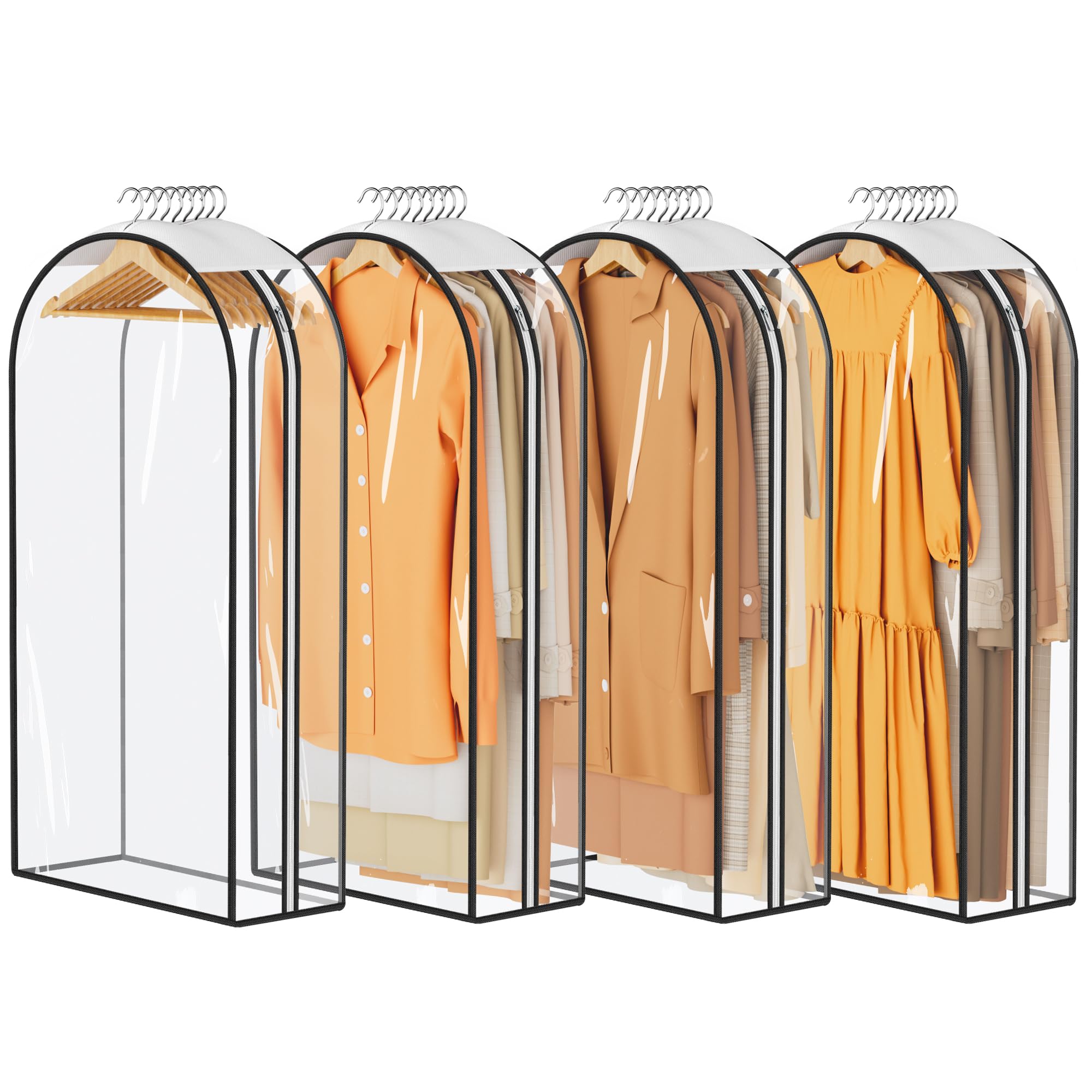Photo 1 of **Only Two**KEETDY 10" Guessted Garment Bags for Hanging Clothes, All Clear 40" Suit Bag for Closet Storage for Suits, Coats, Dresses Cover?4 Packs?