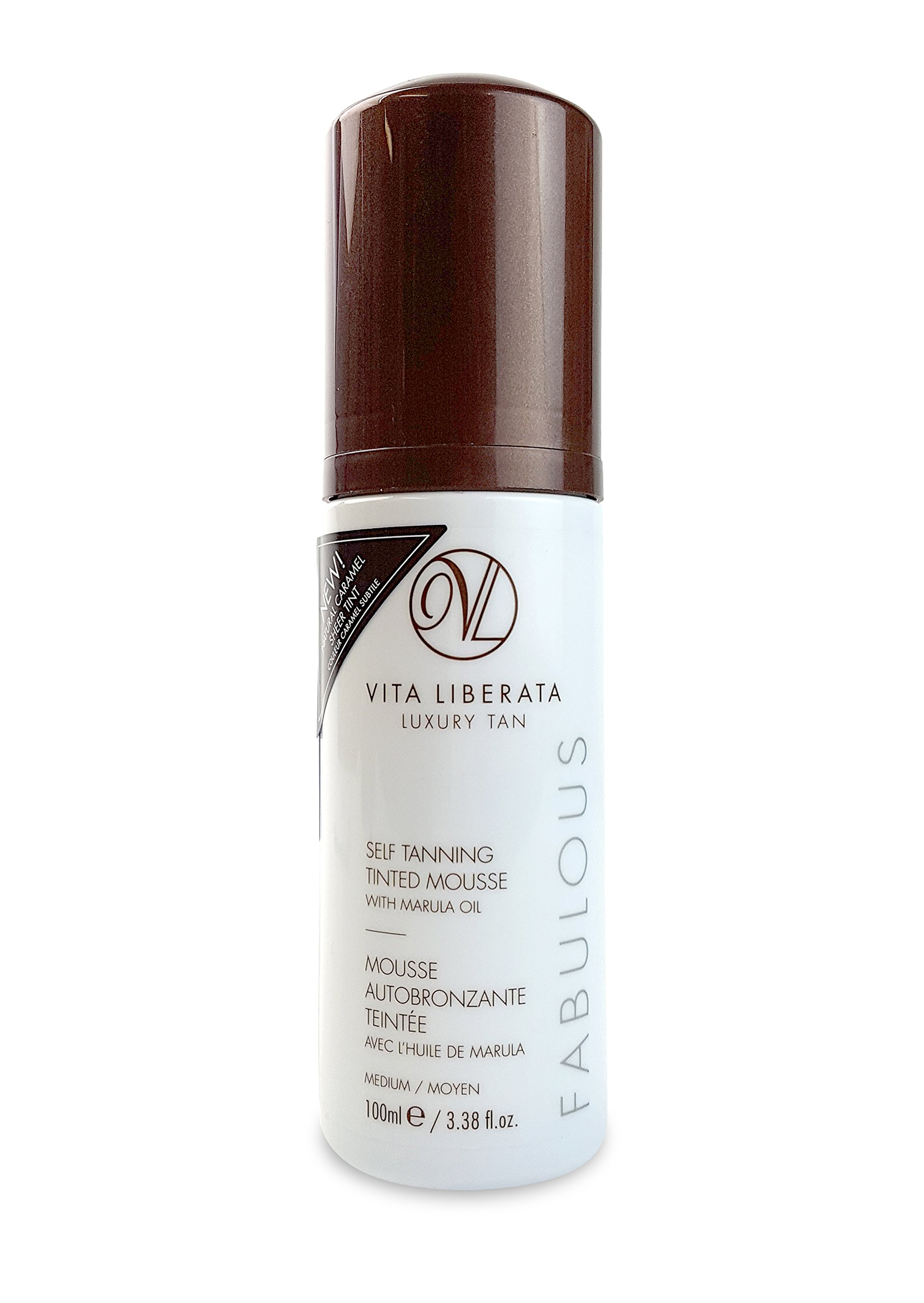 Organic Self Tanning Mousse - VITA LIBERATA Fabulous Self Tan Mousse, Natural, Organic, Vegan Fake Tan Mousse with NEW Sheer Caramel Tint - Medium 100 ml