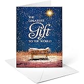 Religious Christmas Cards- Boxed Christmas Cards with Envelopes & Stickers- Inspirational Cards- New Years Cards- Pack of 18 