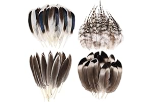 THARAHT 120pcs Natural Feathers Small 4 Styles Bulk for DIY Crafts Hat Wedding Home Party Decoration Feathers