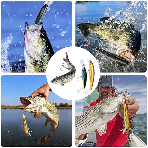 Fishing Lures Tackle Box Bass Kit, Including Animated Lure,Crankbaits,Spinnerbaits,Soft Plastic Worms, Topwate Fishing Lures Tackle Box Bass Kit, Including Animated Lure,Crankbaits,Spinnerbaits,Soft Plastic Worms, Topwate