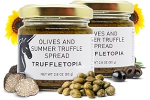 Truffletopia | Olive and Summer Truffle Spread Tapenade | Flavorful Real Truffles use in Pasta Sauce, Pizza Sauce, for Topping | Gluten Free, Keto | 2.8 oz