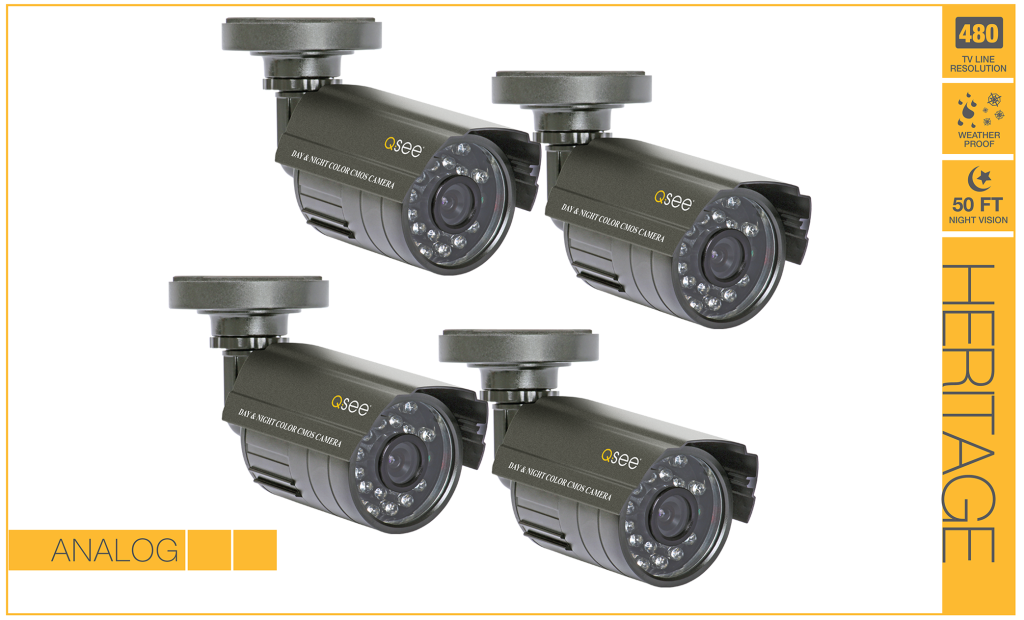 QSee QM4803B4 Surveillance System (Gray) Bullet Cameras Camera & Photo
