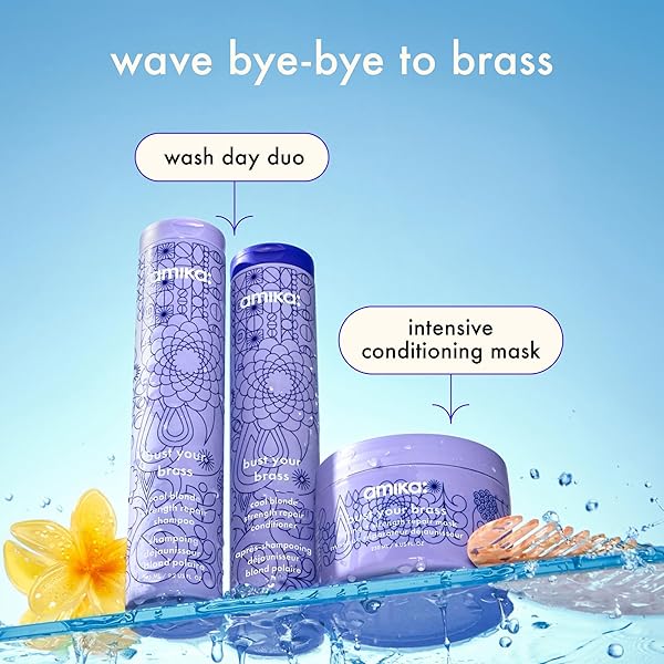 AMIKA BUST YOUR BRASS COOL BLONDE STRENGTH REPAIR CONDITIONER, 500ML
