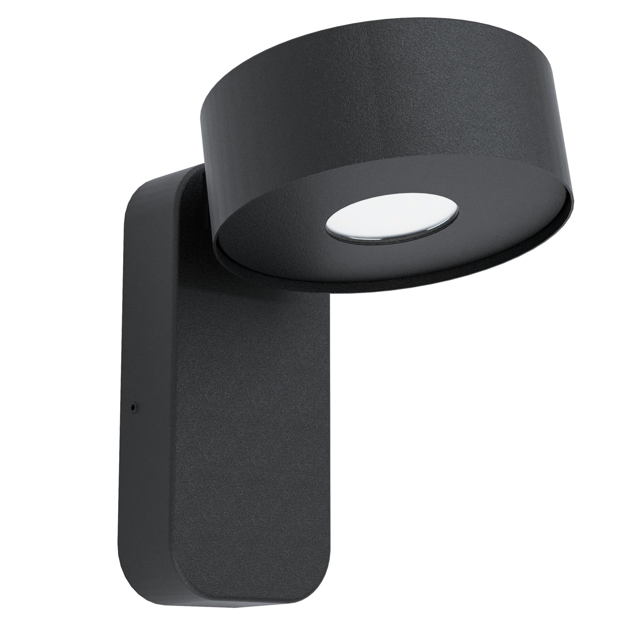 EGLO Palosco LED Outdoor Wall Light, 1-Bulb Outdoor Light, LED Wall Light Made of Galvanised Steel in Black and Plastic in Transparent, LED Outdoor Lamp Warm White, IP44