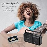 Gelielim Portable Cassette Player Boombox AM FM Radio Tape Recorder Brown view 4