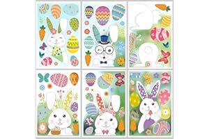 YOTNUS Easter-Window-Clings-Decorations, 13 Sheets Easter Decals for Glass Windows, Spring Window Clings Window Decorations for Office Home School Decoration Party Supplies
