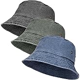 3Pcs Washed Cotton Bucket Hats for Women and Men,Fishing Hat Pack Summer Travel Beach Sun Hat Outdoor.