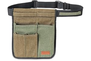 Paxiyu Garden Tool Belt for Men & Women, Denim Slim 4-Pocket Adjustable Garden Apron - Lightweight Utility Belt for Gardening, DIY, Carpenter, Painting, Seamstress, and Crafting Tool Pouch (Green)