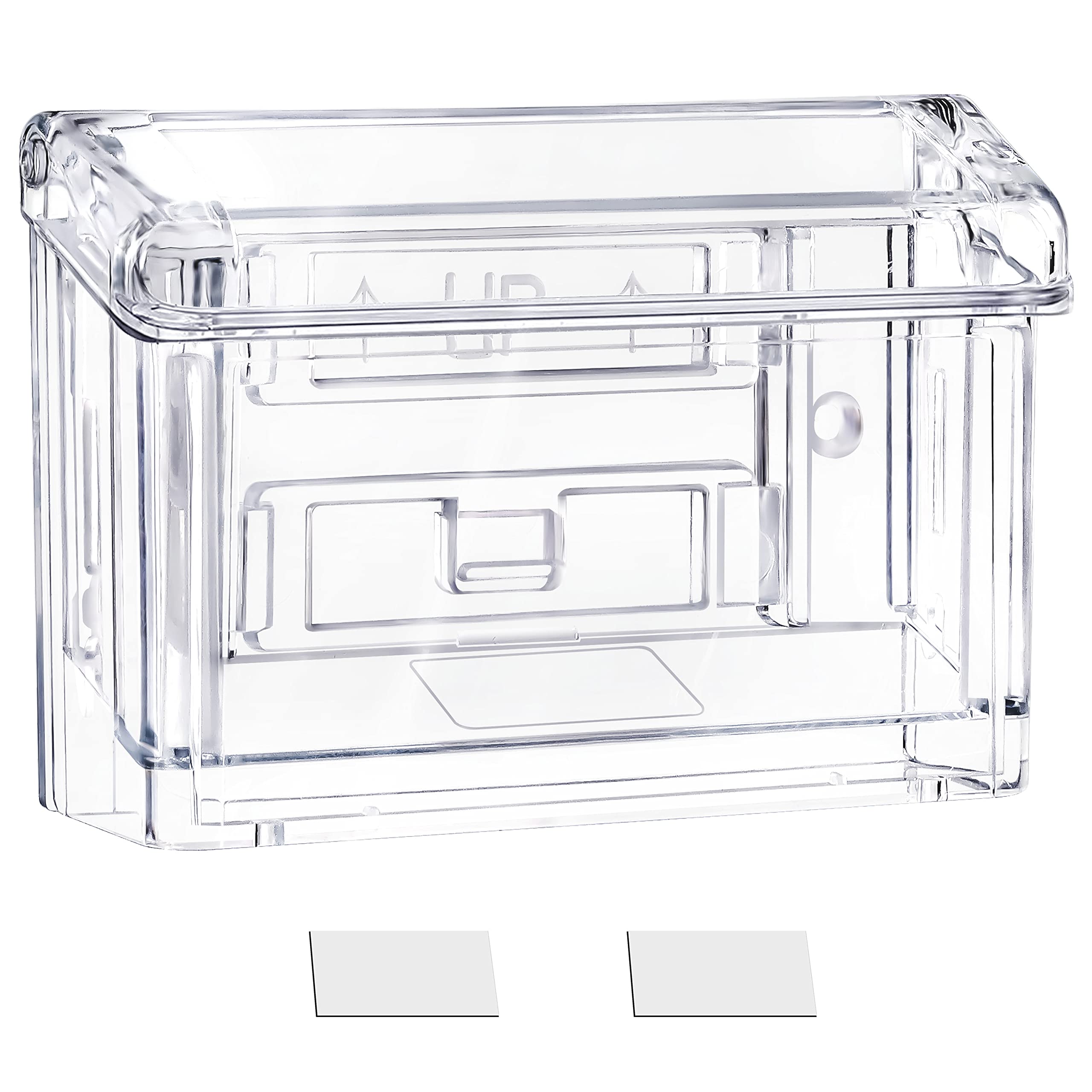 Kurtzy Clear Acrylic Outdoor Business Card Holder - W10 x D3.4 x H7.3cm/3.94 x 1.34 x 2.87 Inches - Single Pocket Wall-Mounted Business Card Display Box for Office or Truck Walls