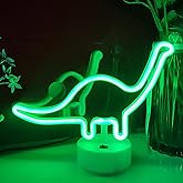 JYWJ Neon Signs with Holder Base,USB or 3-AA Battery Powered Neon Light,LED Desktop Wall Decoration,Various Parties,Decoration of Business Premises (Dinosaur A)
