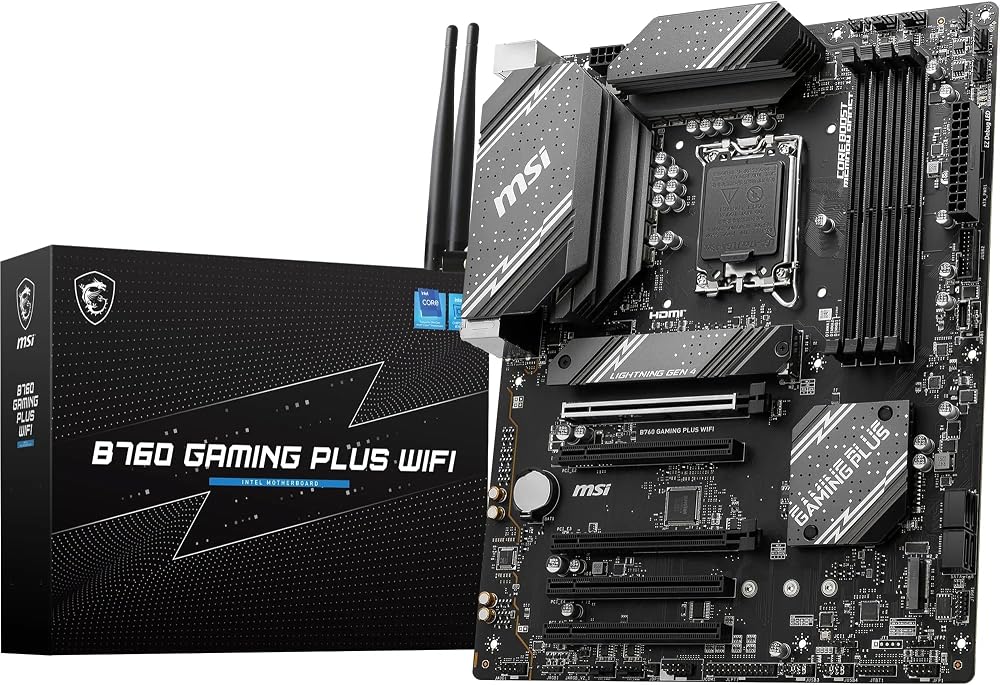 MSI B760 Gaming Plus WiFi ATX Motherboard, LGA 1700, DDR5, PCIe 4.0