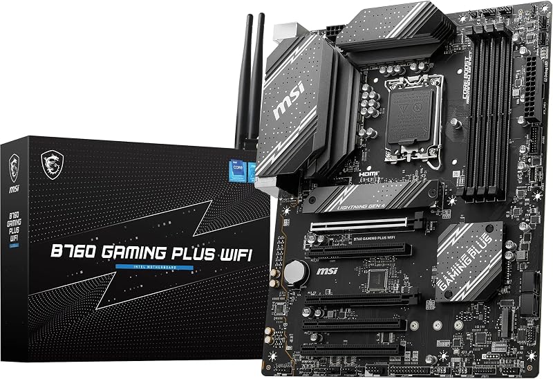 MSI B760 Gaming Plus WiFi ATX Motherboard, LGA 1700, DDR5, PCIe 4.0