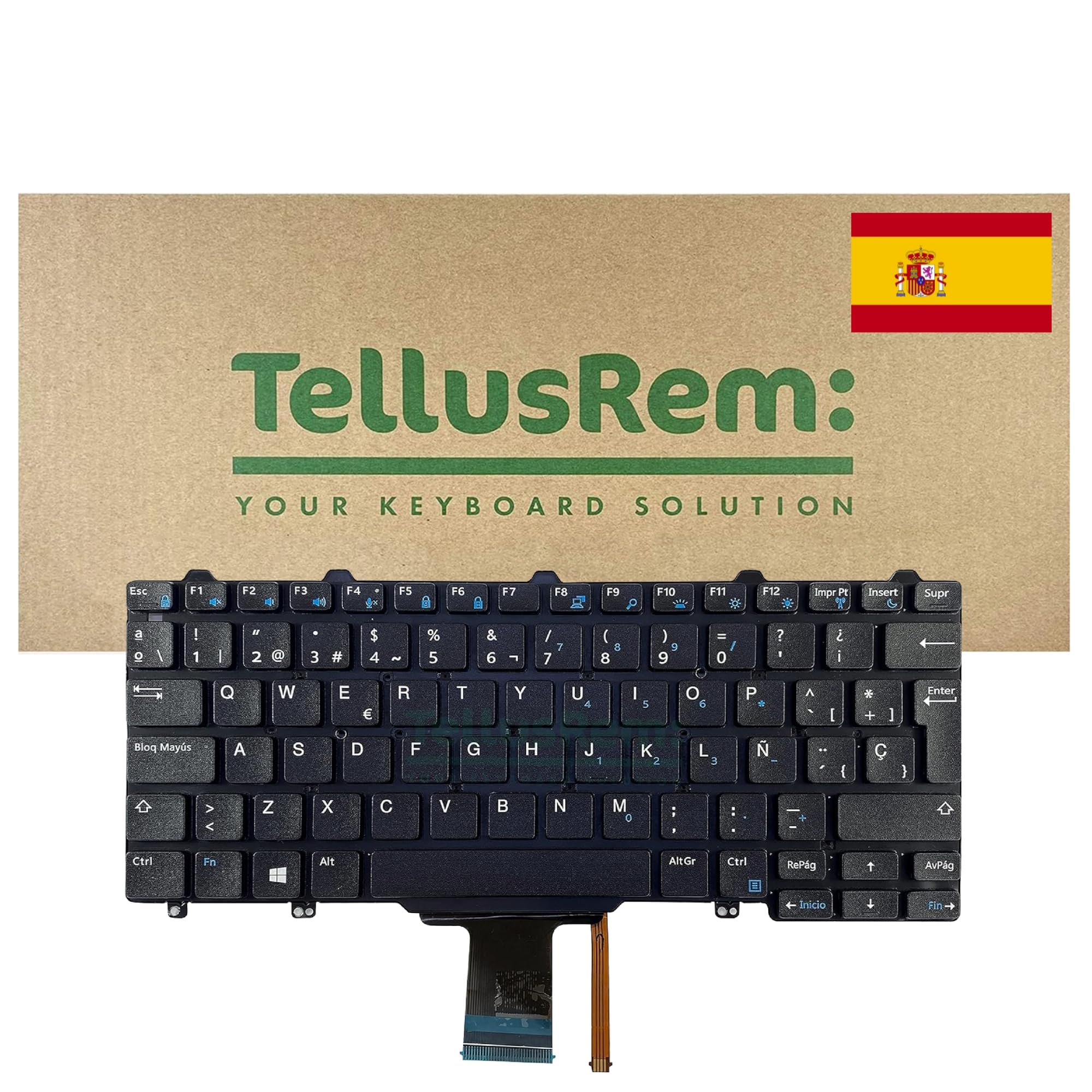 replacement Spanish backlit keyboard for Dell Latitude E7250. Latitude E5250, Latitude E5270