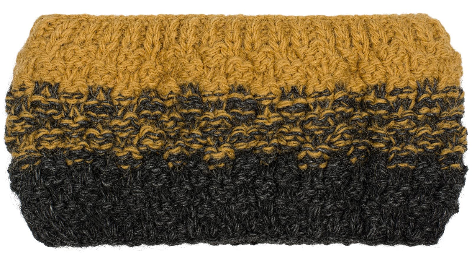 styleBREAKER Ladies Knitted Headband 2-tone with Ombre Gradient, Thermo Fleece Lining, Winter Headband 04026057, Colour:Anthracite-Cognac — image 1