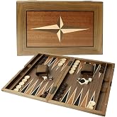 GSE Premium Wooden Inlay Backgammon Board Set (Star-17 Inch) | Folding Backgammon Board, Wooden Backgammon Case, Classic Traditional Strategy Games, For Kids &amp; Adults