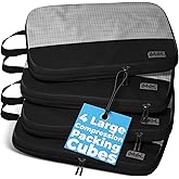 4pc Large Compression Packing Cubes for Travel - Luggage Organizers Suitcases