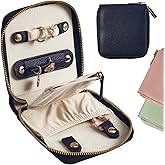 FEMIECHO Travel Jewelry Organizer Case - for Tangle-Free Necklaces, Earrings, Rings, Bracelets Storage, Travel Essentials, Fashion Portable Jewelry Travel bags for Women - Small Black