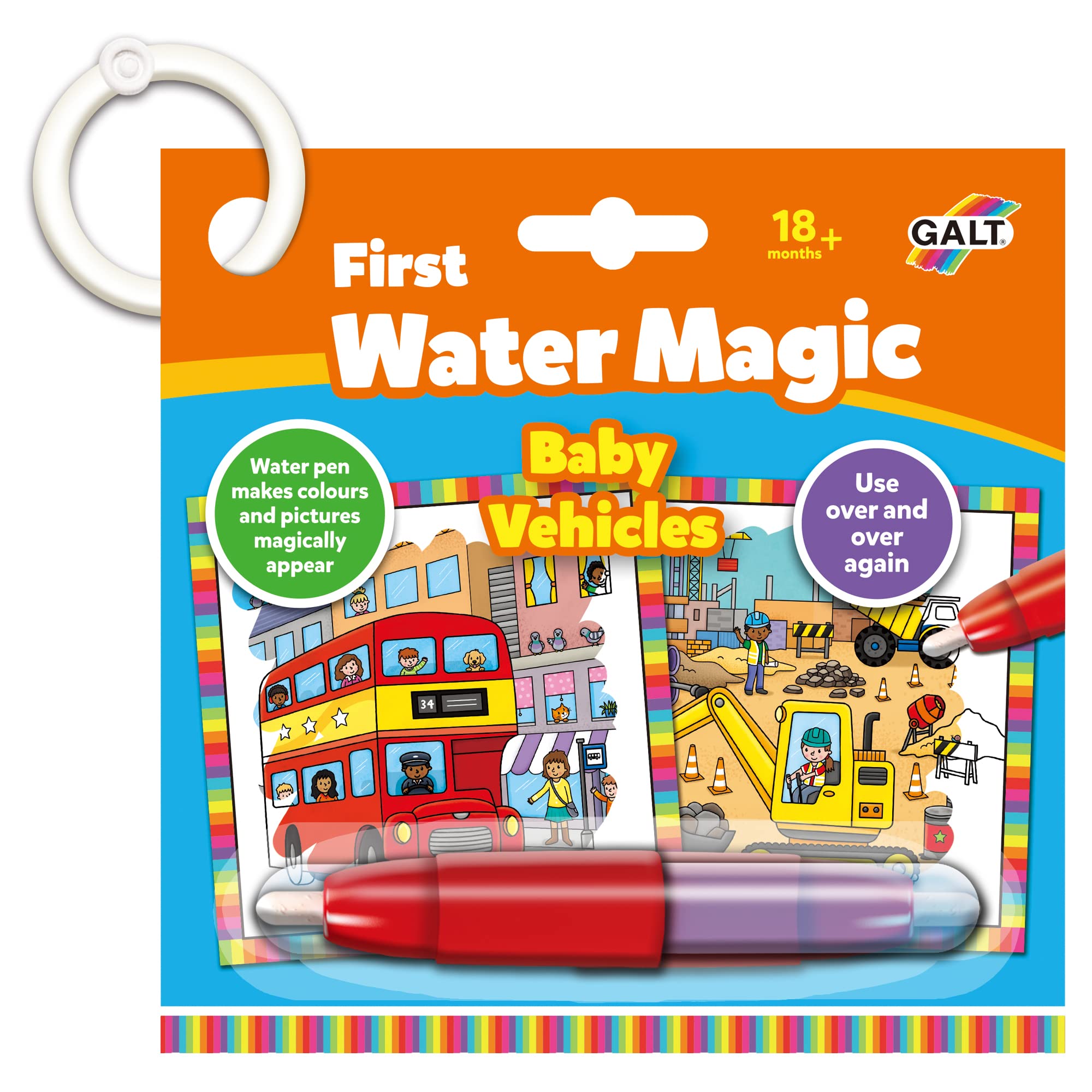 Galt, First Water Magic - Baby Vehicles, Colouring Books for Children, Ages 18 months Plus