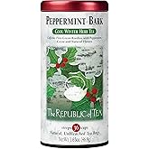 The Republic of Tea - Peppermint Bark, Cool Winter Herb Tea, 36 Tea Bags, Caffeine-Free