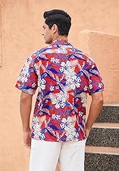 Mens Hawaiian Casual Shirts Short Sleeve Button