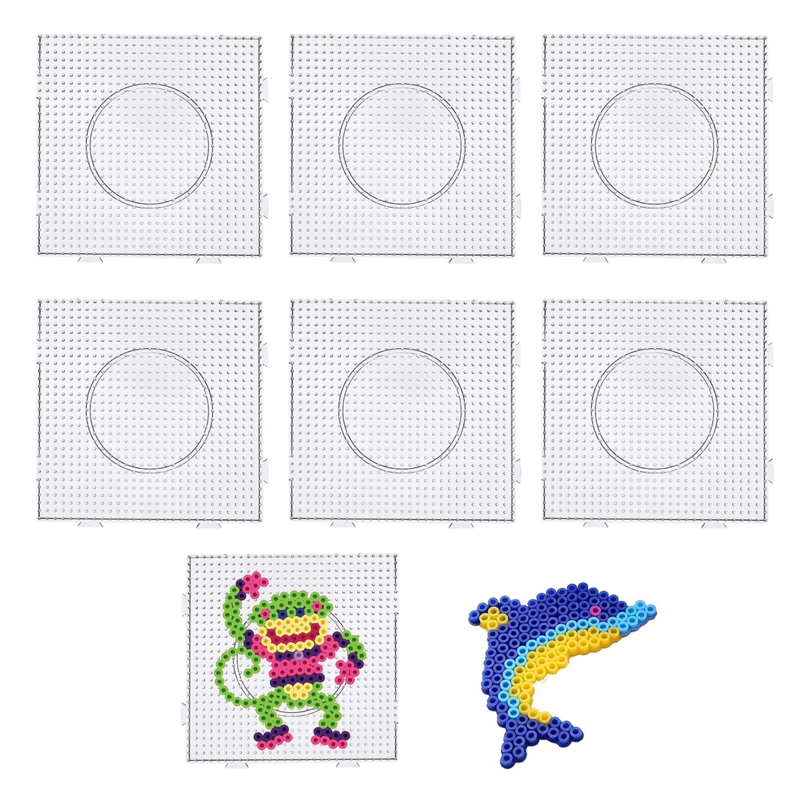 6PCS Transparent Hammer Bead Pegboard - 5mm Fuse Board for DIY Handmade Products