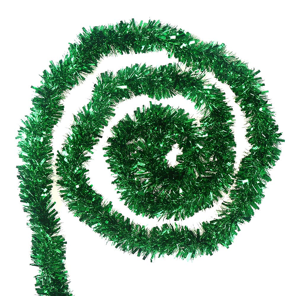 Photo 1 of 33 Feet Light Green Tinsel Garland for Christmas Tree Decorations Wedding Birthday Party Supplies