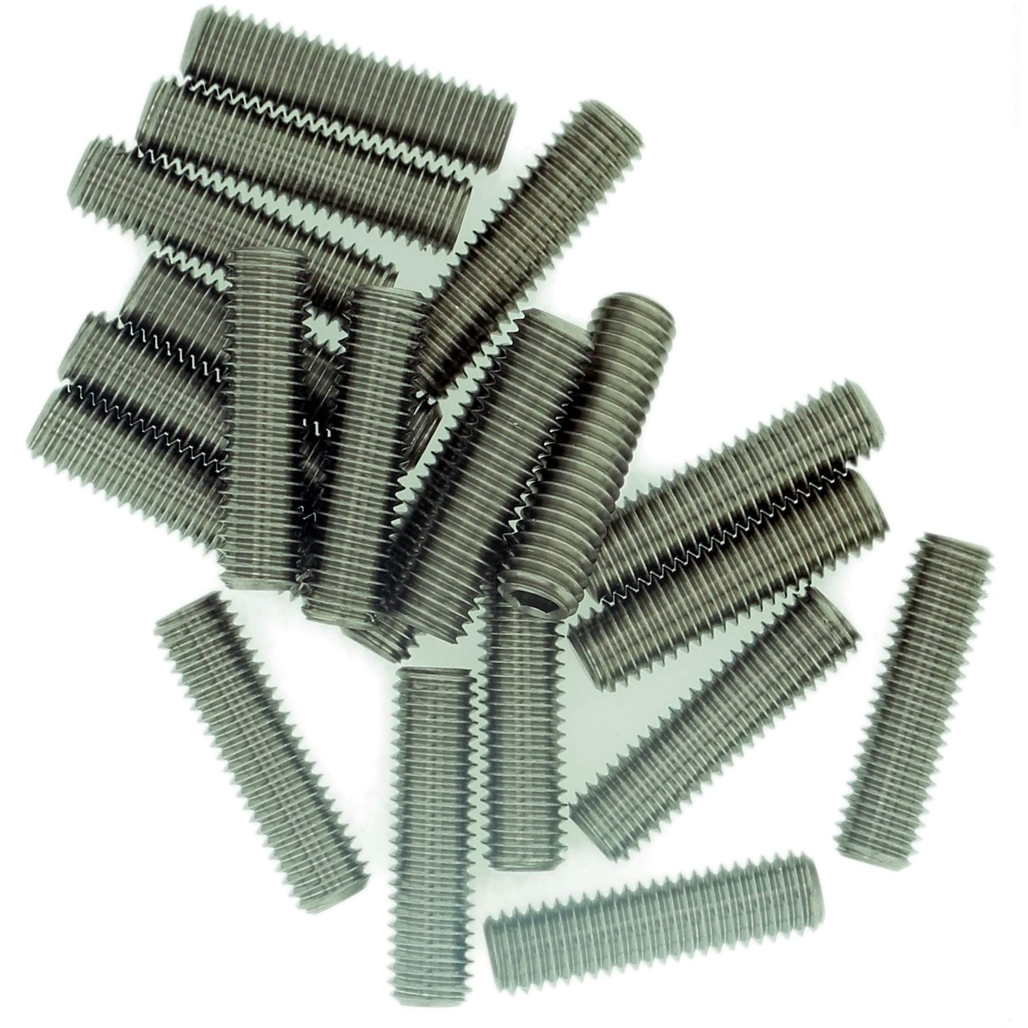 M6 (6mm x 6mm) Hex Socket Grub Screw (Flat Point) - Stainless Steel (A2) (Pack of 20)