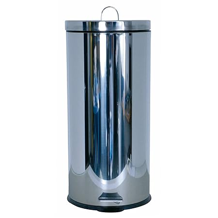 Basura Cocina Cubo De Basura Touch Bar Tina 30 L Plateado Mate Eko