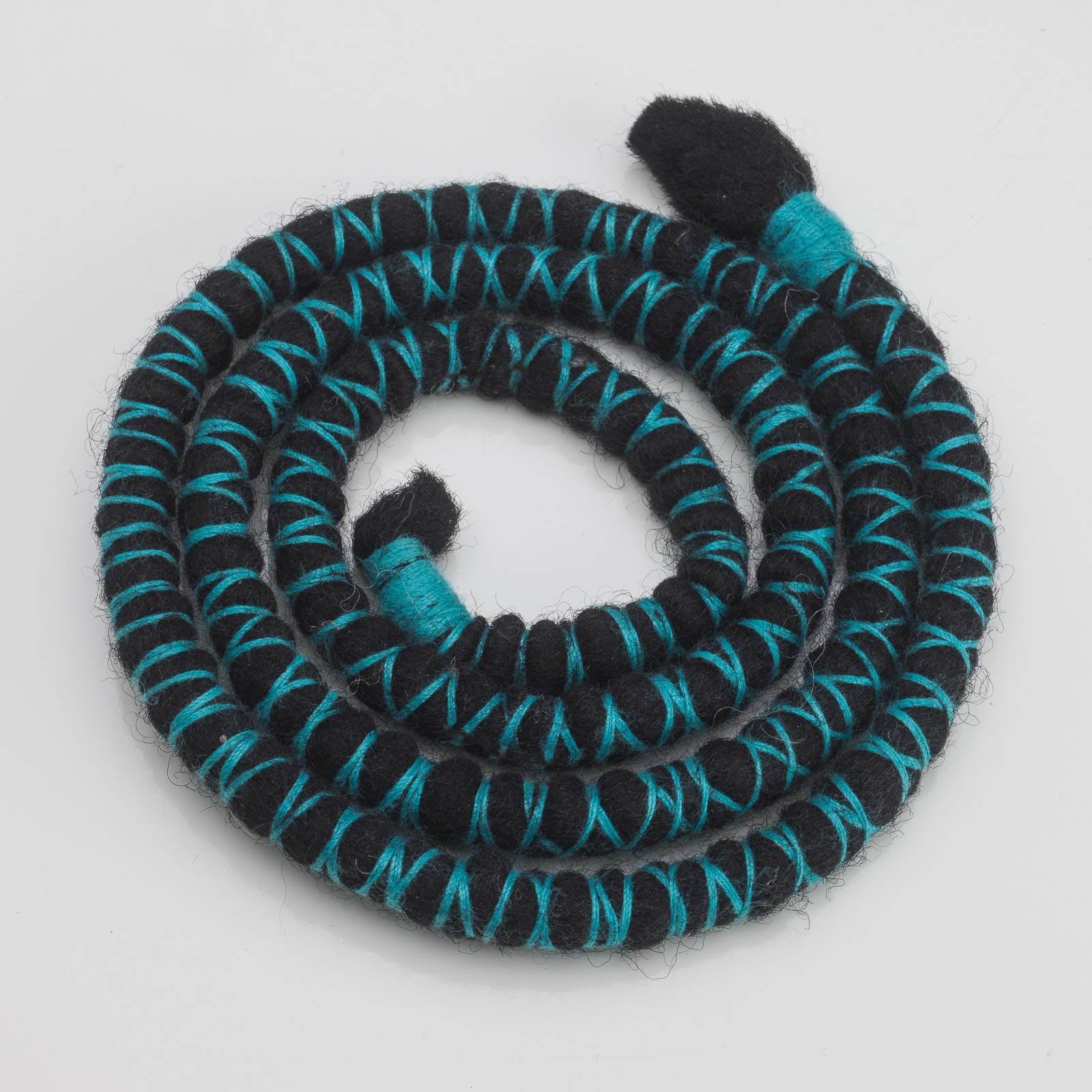 DreadLab - Bendable Spiral Dread Ties (50cm, Black with Blue Thread)
