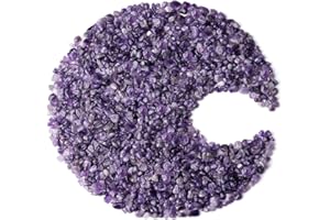 ZHIYUXI 1 lb Amethyst Crystal Chips Bulk Fish Tank Decorations Aquarium Rocks Gravel Vase Filler Stones Crystals for Candle Making Witch Kit Gravel for Plants Quartz Sand Gemstone Terrarium Supplies