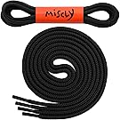 Miscly Round Boot Laces [1 Pair] Heavy Duty and Durable Shoelaces for Boots, Work Boots & Hiking Shoes (63”, Black)