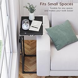 Vagusicc C-Shaped End Table Set of 2 with Charging