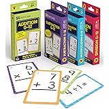 Carson Dellosa 4-Pack Math Flash Cards for Kids Ages 4-8, Addition and Subtraction Flash Cards and Multiplication and Divisio