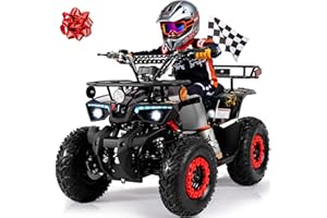 UNYMON 36V Kids ATV Four Wheeler w/12.5" Air-Filled Tires, 800W Electric ATV 4 Wheeler w/Metal Frame, 15MPH Max, Safety Kill Switch, 3 Suspension & Disc Brakes, Kids Quad ATV for Ages 6+, Lightning
