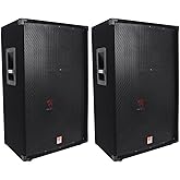 Rockville RSG15 Pair 15-in 1500-Watt Peak / 750-Watt RMS 3-Way Passive DJ/Pro PA Speakers, SpeakON and 1/4-in Inputs, Pole Mountable, 2-Piece