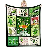Pickle Gift Blanket for Pickle Lovers, Pickles Gifts for Girl Boy,Women, Soft Pickles Blanket for Boys Girls Teens, Warm Blankets for Boy, Bed Sofa Birthday Gifts for Chritsmas Thanksgiving 40x50in