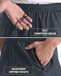 iCreek Men's Packable Rain Pants Waterproof