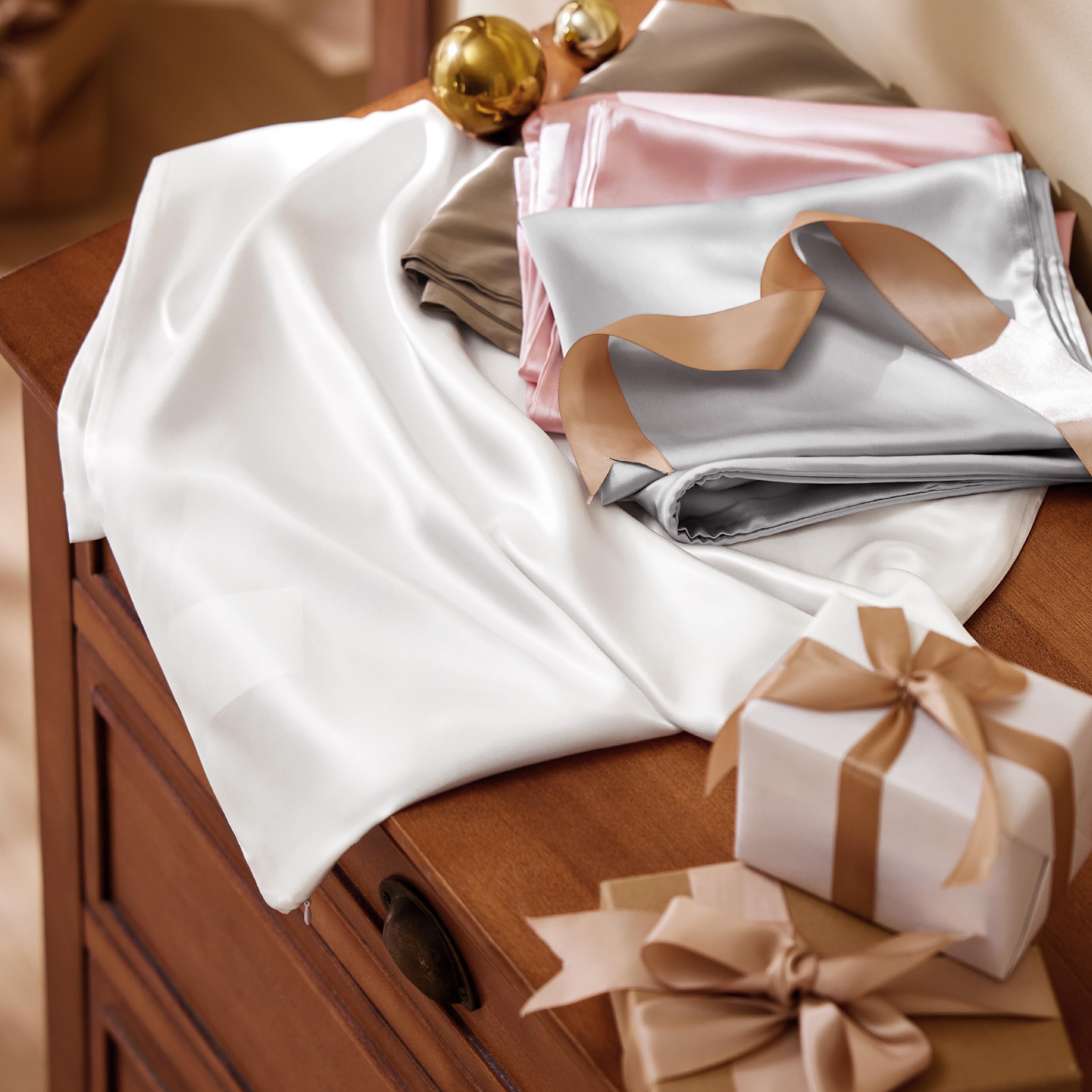 Bedsure 100% Mulberry Silk Pillowcase for Hair and Skin, White Silk Pillow Case with Hidden Zipper, Gifts for Women Men, Standard Size Single Pack,20x26 Inches - Image 8