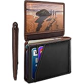 Housmai Wallet for Men Wallet with Cash Pocket 2 ID Window 13 Cards,Slim Leather Wallet Front Pocket Card Holder RFID Blocking with Gift Box