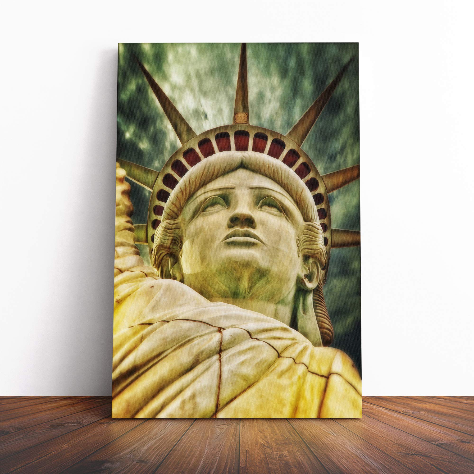 Statue of Liberty New York USA City (8) Canvas Print | Gallery Wrapped 30mm Frame Wall Art | 20x14 inches | Ready to Hang | Modern Cityscape Picture | Living Room Bedroom Lounge Office